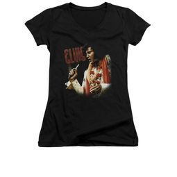 Elvis Presley Shirt Juniors V Neck Soulful Black T-Shirt Elvis Presley Shirt Juniors V Neck Soulful Black T-Shirt