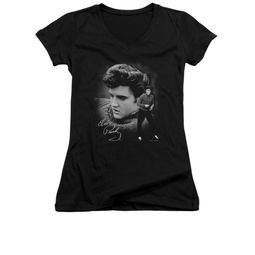 Elvis Presley Shirt Juniors V Neck Sweater Black T-Shirt
