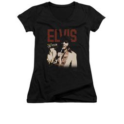 Elvis Presley Shirt Juniors V Neck Viva Star Black T-Shirt Elvis Presley Shirt Juniors V Neck Viva Star Black T-Shirt