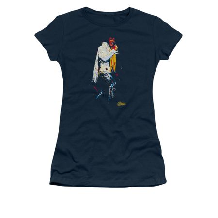 Elvis Presley Shirt Juniors Yellow Scarf Navy T-Shirt