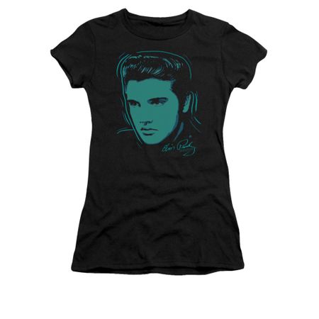 Elvis Presley Shirt Juniors Young Dots Black T-Shirt