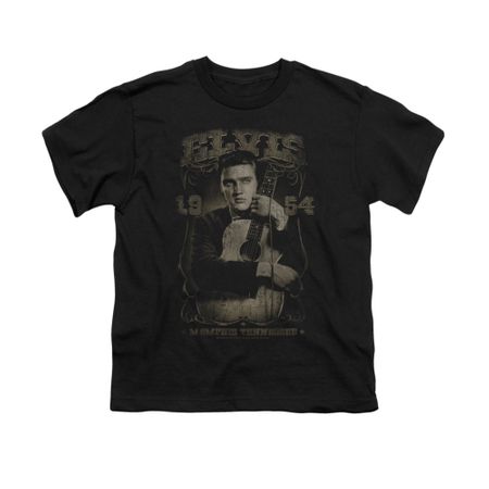 Elvis Presley Shirt Kids 1954 distressed Black T-Shirt