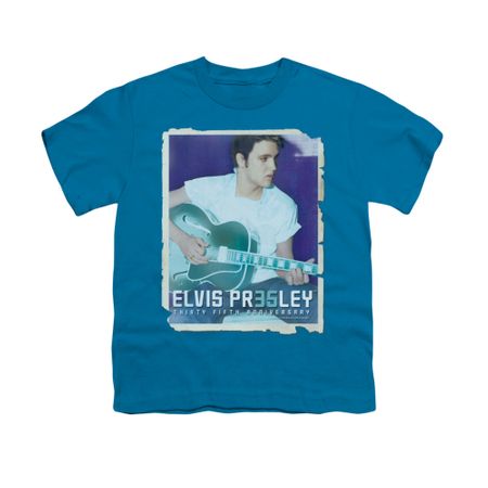 Elvis Presley Shirt Kids 35 Guitar Turquoise T-Shirt