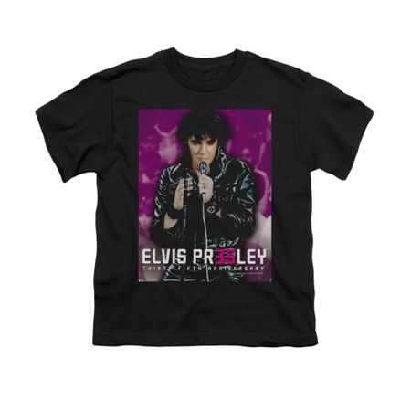 Elvis Presley Shirt Kids 35 Leather Black T-Shirt