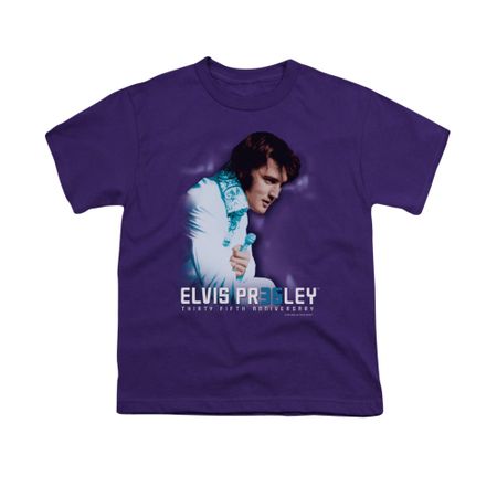 Elvis Presley Shirt Kids 35th Anniversary Purple T-Shirt