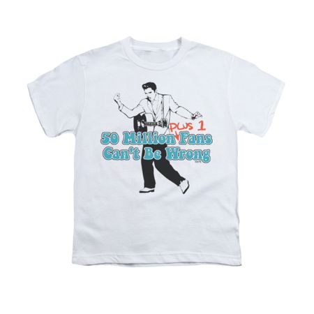 Elvis Presley Shirt Kids 50 Million Fans Plus 1 White T-Shirt