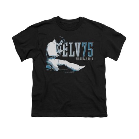 Elvis Presley Shirt Kids 75 Logo Black T-Shirt