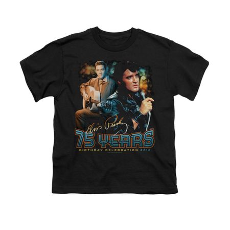 Elvis Presley Shirt Kids 75 Year Birthday Black T-Shirt