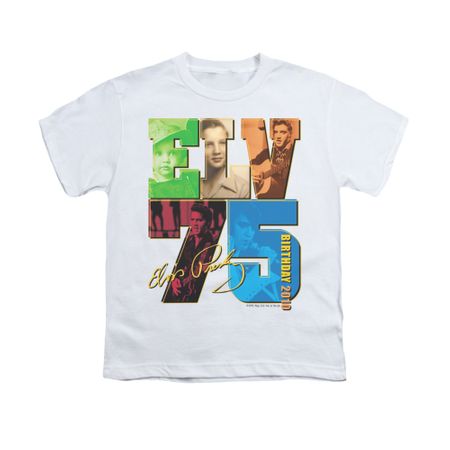 Elvis Presley Shirt Kids 75 Year Birthday White T-Shirt