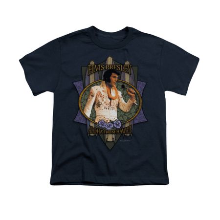 Elvis Presley Shirt Kids Aloha From Hawaii Navy T-Shirt