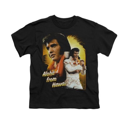 Elvis Presley Shirt Kids Aloha Sing It Black T-Shirt