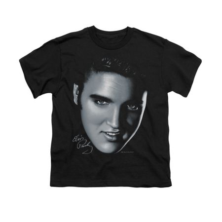 Elvis Presley Shirt Kids Big Face Black T-Shirt