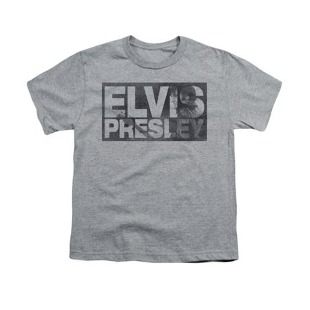 Elvis Presley Shirt Kids Block Letters Athletic Heather T-Shirt