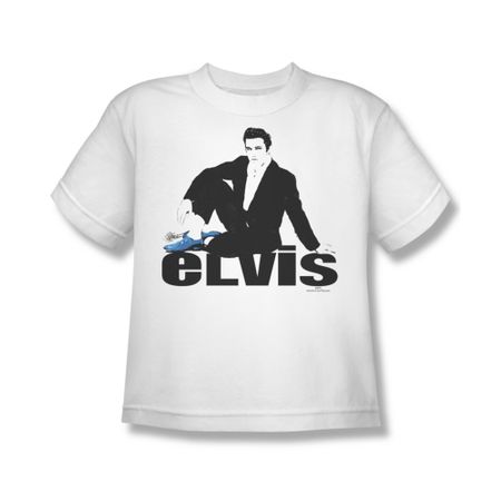 Elvis Presley Shirt Kids Blue Suede White T-Shirt