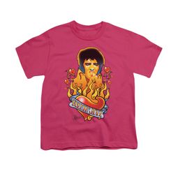 Elvis Presley Shirt Kids Burning Love Hot Pink T-Shirt