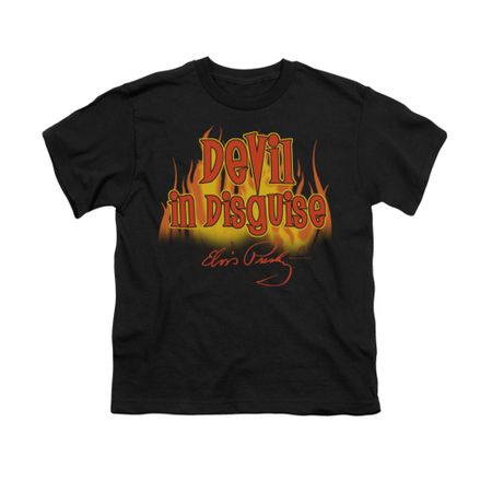Elvis Presley Shirt Kids Devil In Disguise Black T-Shirt