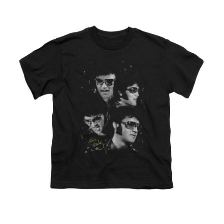 Elvis Presley Shirt Kids Faces Black T-Shirt