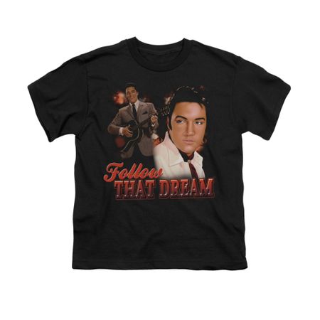 Elvis Presley Shirt Kids Follow That Dream Black T-Shirt