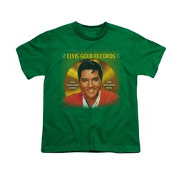 Elvis Presley Shirt Kids Gold Records Kelly Green T-Shirt