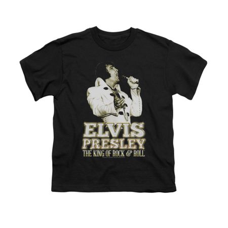 Elvis Presley Shirt Kids Golden Glow Black T-Shirt