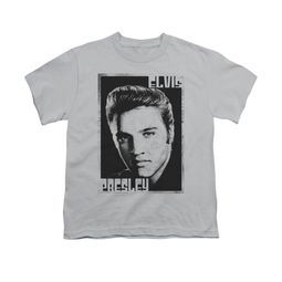 Elvis Presley Shirt Kids Graphic Portrait Silver T-Shirt