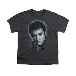 Elvis Presley Shirt Kids Grey Portrait Charcoal T-Shirt Elvis Presley Shirt Kids Grey Portrait Charcoal T-Shirt