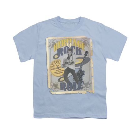Elvis Presley Shirt Kids Heritage Of Rock Poster Light Blue T-Shirt