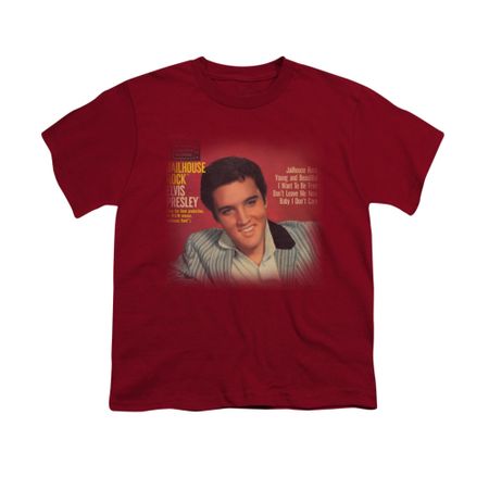 Elvis Presley Shirt Kids Jailhouse Rock 45 Cardinal T-Shirt