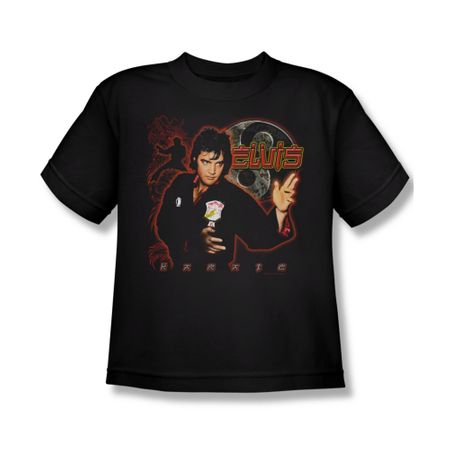 Elvis Presley Shirt Kids Karate Black T-Shirt