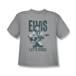 Elvis Presley Shirt Kids Let's Rock! Silver T-Shirt