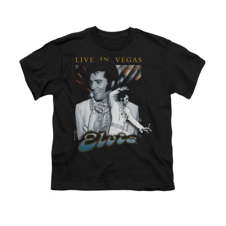 Elvis Presley Shirt Kids Live In Vegas Black T-Shirt