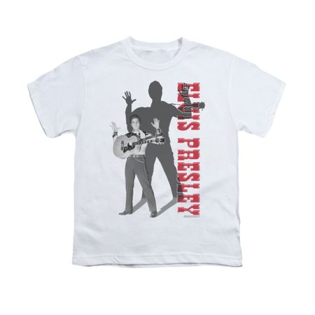 Elvis Presley Shirt Kids Look No Hands White T-Shirt