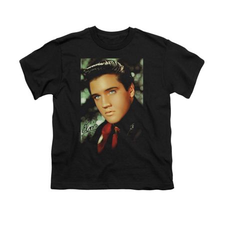 Elvis Presley Shirt Kids Red Scarf Black T-Shirt