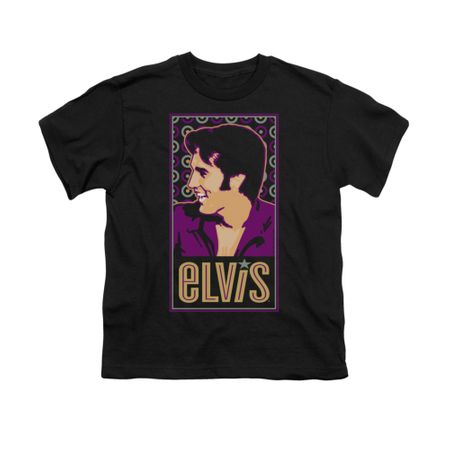 Elvis Presley Shirt Kids Retro Painting Black T-Shirt