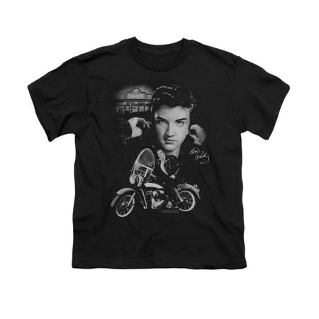 Elvis Presley Shirt Kids Rides Again Black T-Shirt