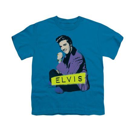 Elvis Presley Shirt Kids Sitting Turquoise T-Shirt