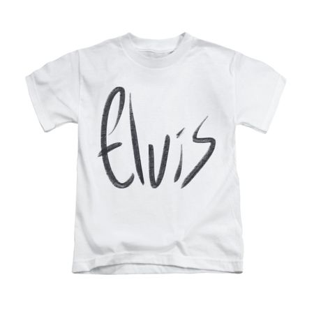 Elvis Presley Shirt Kids Sketchy Name White T-Shirt