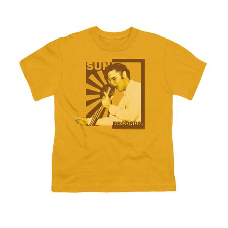 Elvis Presley Shirt Kids Sun Records On The Mic Gold T-Shirt