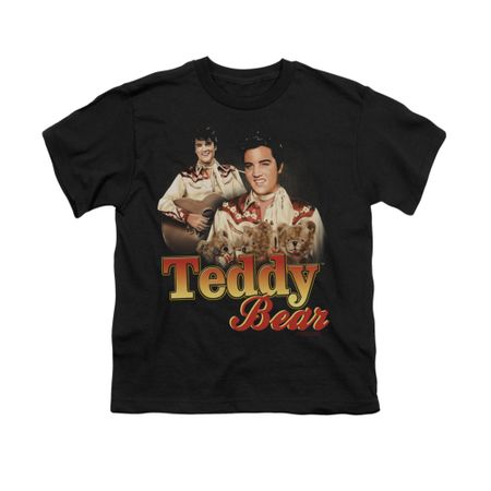 Elvis Presley Shirt Kids Teddy Bears Black T-Shirt