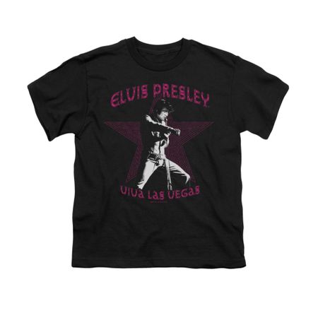 Elvis Presley Shirt Kids Viva Las Vegas Star Black T-Shirt