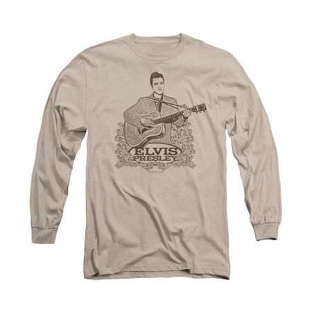 Elvis Presley Shirt Laurels Long Sleeve Sand Tee T-Shirt