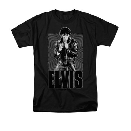 Elvis Presley Shirt Leather Charcoal T-Shirt