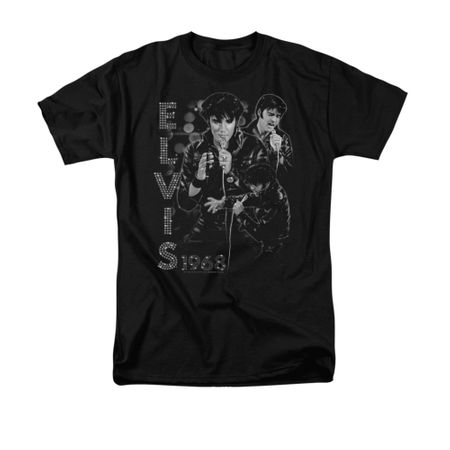 Elvis Presley Shirt Leathered 68 Black T-Shirt