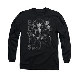 Elvis Presley Shirt Leathered 68 Long Sleeve Black Tee T-Shirt