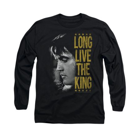 Elvis Presley Shirt Long Live Long Sleeve Black Tee T-Shirt