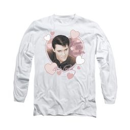 Elvis Presley Shirt Love Me Tender Long Sleeve White Tee T-Shirt