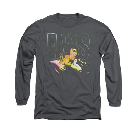Elvis Presley Shirt Multicolored Long Sleeve Charcoal Tee T-Shirt