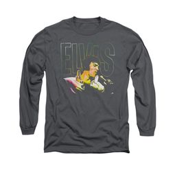 Elvis Presley Shirt Multicolored Long Sleeve Charcoal Tee T-Shirt Elvis Presley Shirt Multicolored Long Sleeve Charcoal Tee T-Shirt