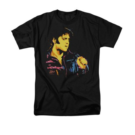 Elvis Presley Shirt Neon Outline Black T-Shirt