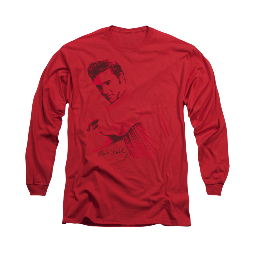 Elvis Presley Shirt On The Range Long Sleeve Red Tee T-Shirt - Elvis